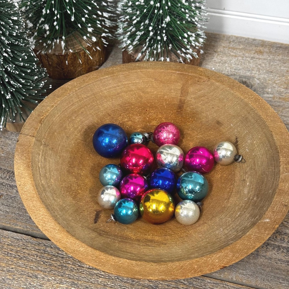 Set of 15 Vintage mini Christmas tree ornaments